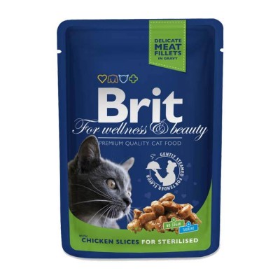 Brit Premium Wet Food Chicken Slices for Sterilised Cats 80gm